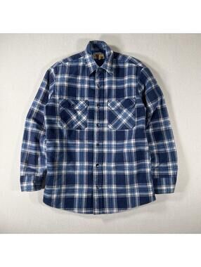 Vintage Sears lined 70s blue flannel shirt
